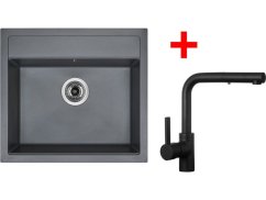 Sinks SOLO 560 Titanium + ENIGMA S Černá matná