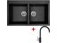 Set Sinks Amanda 860 Duo Metalblack + Vitalia GR