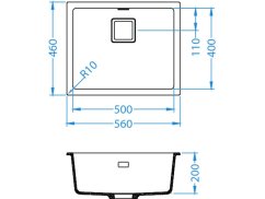 Granitový drez Alveus Quadrix 50 Biely