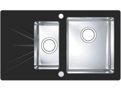 Sklenený drez Alveus Karat UP 20 čierny pravý