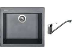 Set Sinks CUBE 560 Titanium + baterie Sinks PRONTO Titanium Set Sinks CUBE 560 Titanium + baterie Sinks PRONTO Titanium