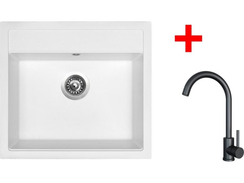 Sinks SOLO 560 Milk + ARCO černá matná
