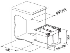 Odpadkový koš Blanco Flexon II LOW 50/2 nákres
