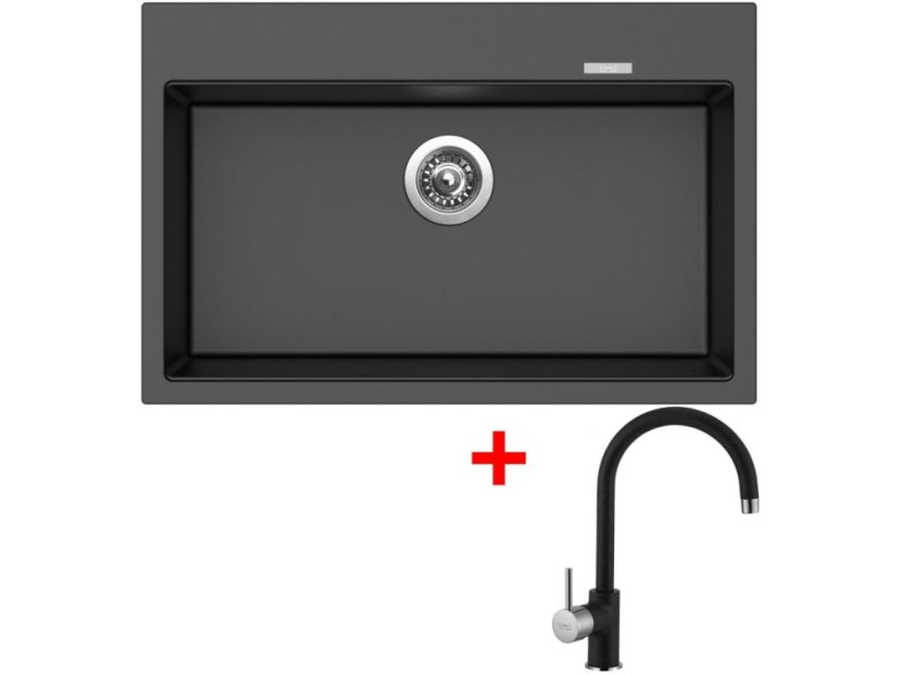 Set Sinks Maximo 780 Metalblack + Vitalia GR