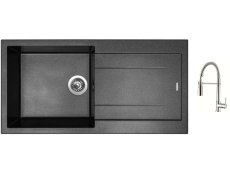 Set Sinks AMANDA 990 Metalblack + batéria Sinks MIX 35 PROF S chróm