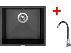Sinks FRAME 457 Metalblack + Elasta nerez/černá