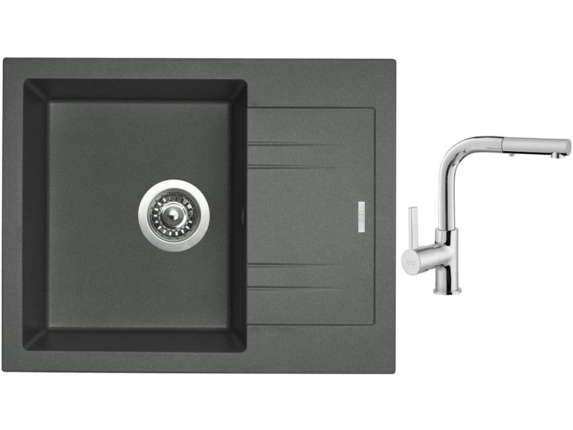 Set Sinks LINEA 600 N Titanium + batéria Sinks ENIGMA S chróm