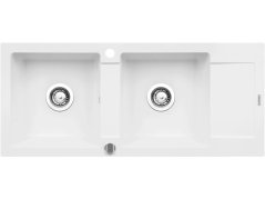 Granitový dřez Pyramis Mido 116 x 50 2B 1D Bílá