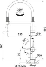 Kuchyňská baterie Franke Vital Tap Matná černá/nerez, filtrační