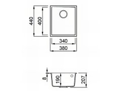Granitový drez Elleci Quadra 100 G51 Spodná montáž