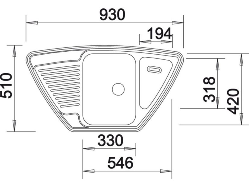 Nerezový dřez Blanco TIPO 9 E Nerez