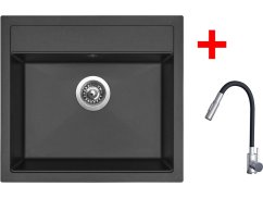 Set Sinks Solo 560 Pureblack + Elasta S nerez/černá