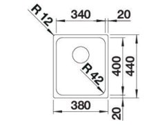 Nerezový dřez Blanco Solis 340 IF InFino nerez kartáčovaný