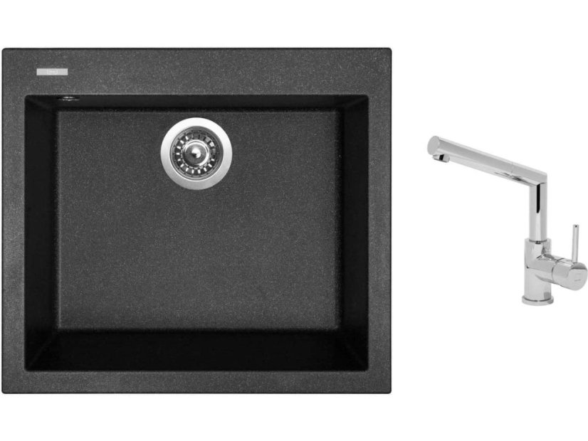 Set Sinks CUBE 560 Granblack + baterie Sinks MIX 350 P chrom