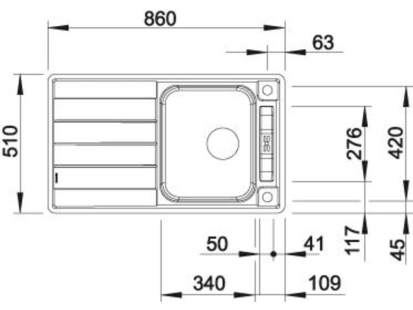 Nerezový drez Blanco AXIS III 45 S-IF InFino Nerez hodvábny lesk - 4