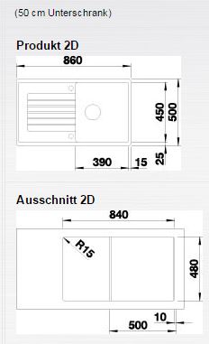 Granitový drez Blanco ZIA 5 S sivá vulkán