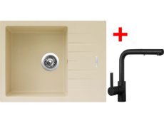 Sinks PERFECTO 650 Sahara + ENIGMA S Černá matná Sinks PERFECTO 650 Sahara + ENIGMA S Černá matná