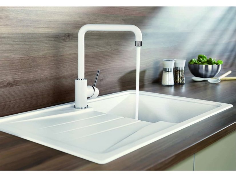 Dřezová baterie Blanco MILI HD Silgranit bílá