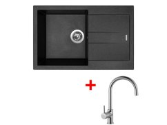 Set Sinks Amanda 780 Metalblack + Vitalia
