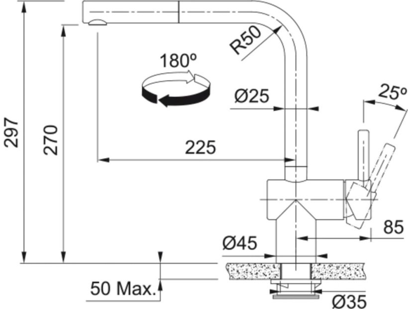 Drezová batéria Franke FC 5523.501 Atlas Neo Sensor Nerez