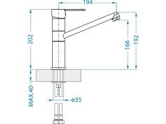 Kuchyňská baterie Alveus Zenit Chrom