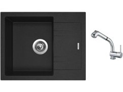 Set Sinks LINEA 600 N Granblack + batéria Sinks MIX 3 S Chróm