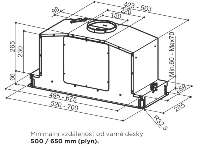 Vestavná digestoř Faber IN-LIGHT EV8 WH MATT KL A52