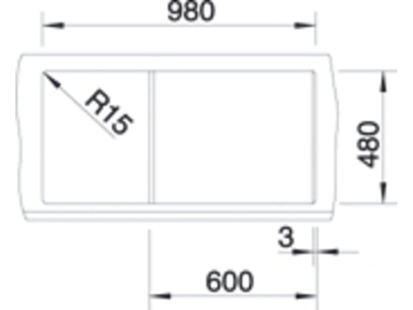 Granitový drez Blanco METRA 6 S antracit s excentrom