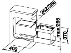 Odpadkový koš Blanco Flexon II 30 nákres Odpadkový koš Blanco Flexon II 30 nákres