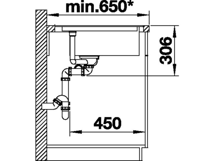 Granitový dřez Blanco DELTA II-F InFino šedá skála s excentrem