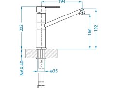 Kuchynská batéria Alveus Zenit Chrom