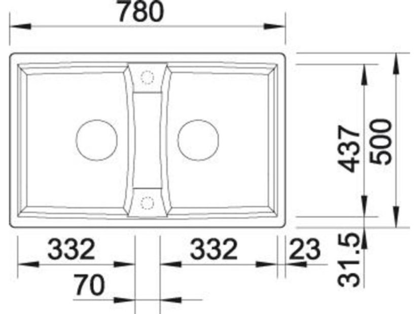 Granitový drez Blanco LEXA 8 InFino sivá skala obojstranný s excentrom