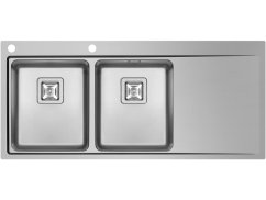 Nerezový drez Pyramis Olynthos 116 x 52 2B 1D LH