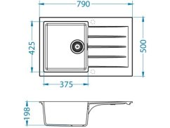 Granitový dřez Alveus Cadit 20 QC Bílá A10