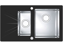 Sklenený drez Alveus Karat UP 20 čierny pravý