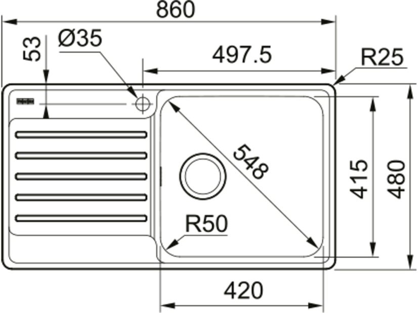 Nerezový dřez Franke BCX 211-86/7 Nerez