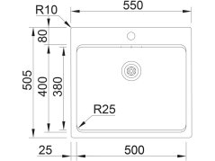 Nerezový drez Sinks STEPER 550 CO 1,0 mm + bambusová doska