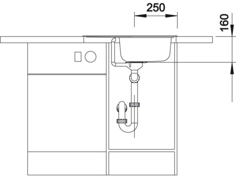 Nerezový dřez Blanco TIPO 45 S Mini nákres2