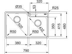 Nerezový dvojdřez Franke Bell BCX 220-38-32