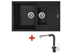 Set Sinks Amanda 780.1 Metalblack + Mix 3 P GR