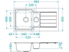 Nerezový drez Alveus Line Maxim 10 FS