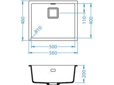 Granitový drez Alveus Quadrix 50 Biely