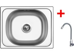 Sinks CLASSIC 500 + ELASTA nerez/sivá