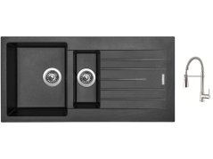 Set Sinks PERFECTO 1000.1 Metalblack + baterie Sinks MIX 35 PROF S chro