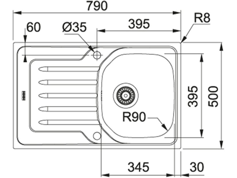 Nerezový dřez Franke OLL 611-79 Tkaná struktura