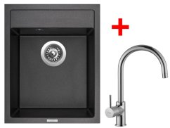 Set Sinks Classic 400 Metalblack + Vitalia Set Sinks Classic 400 Metalblack + Vitalia