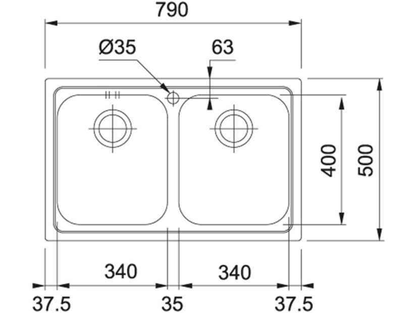 Nerezový drez Franke LLX 620 Nerez