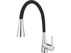 Drezová batéria Ferro s čiernym ramenom a sprškou 70720-0C