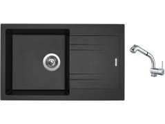 Set Sinks LINEA 780 N Metalblack + baterie Sinks MIX 3 S Chrom