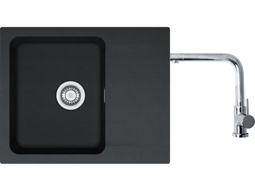 Set Franke OID 611-62 Tectonite Černá + baterie Franke FN 0143 Chrom